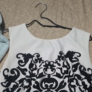 Elegant Black and White Patterned Dress